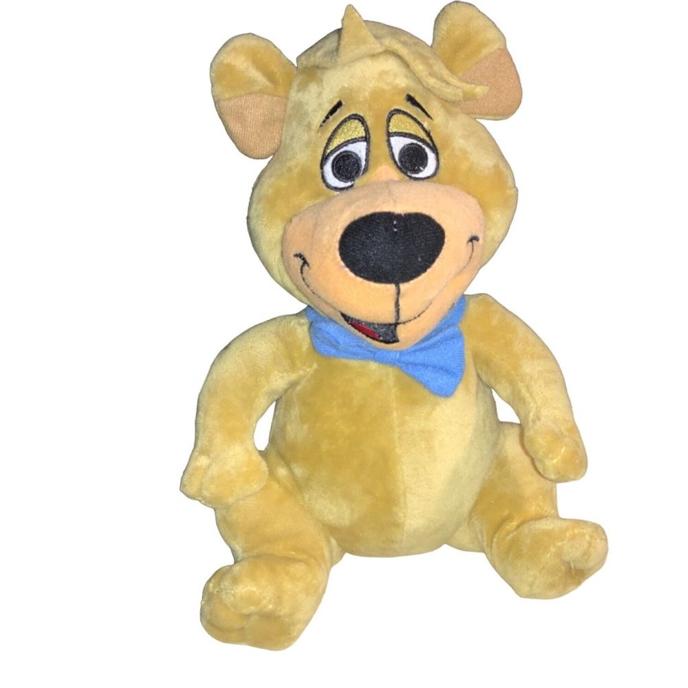 Hanna Barbera Boo Boo Bear Plush Stuffed Toy Yogi Light Brown Blue Bow Tie 8"